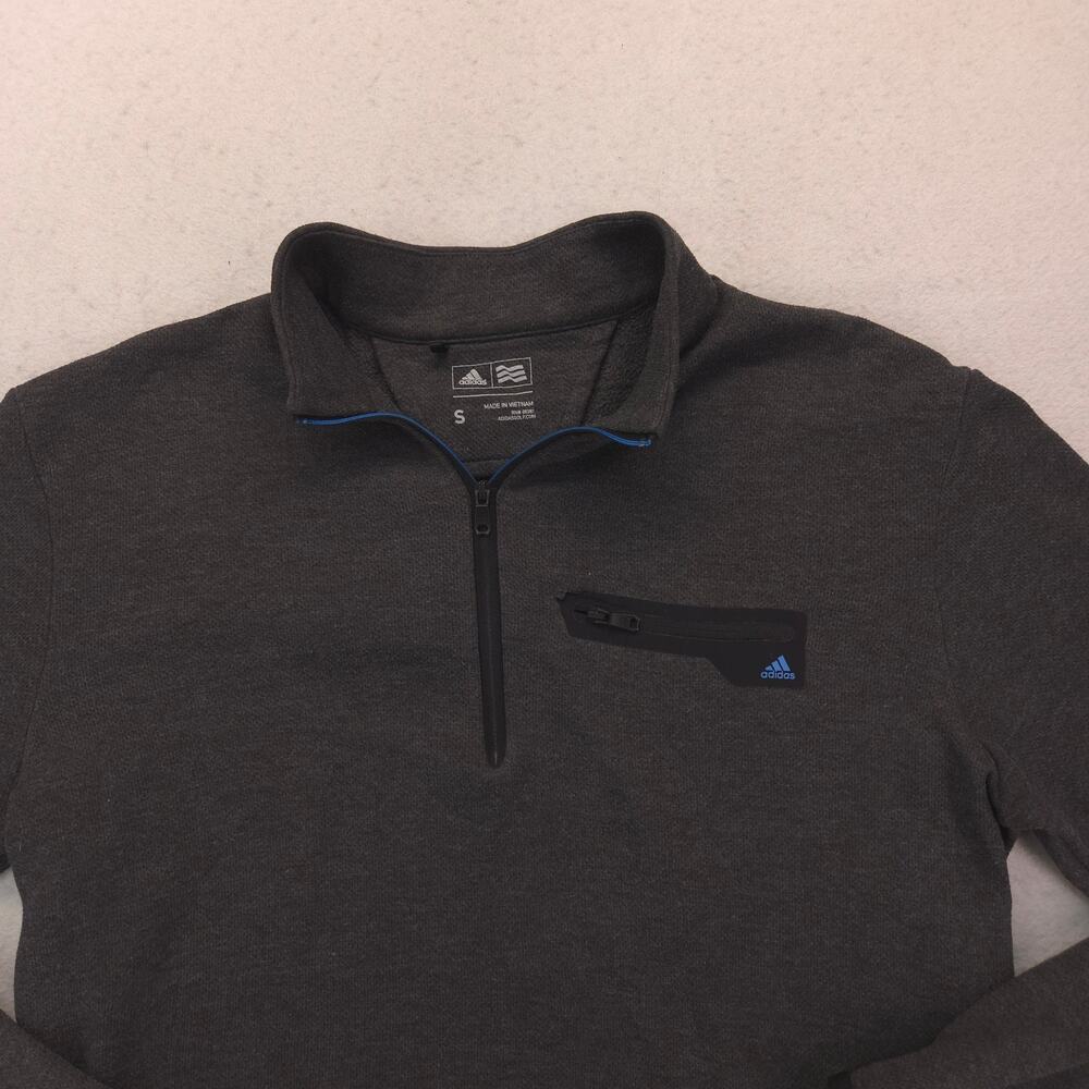 Adidas 1/4 Zip Up Casual Long Sleeve Outdoor Jacket Mens Size Small S Gray